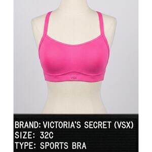 Victoria's Secret 32C Pink Sports Bra VSX Knockout Maximum Support High Impact